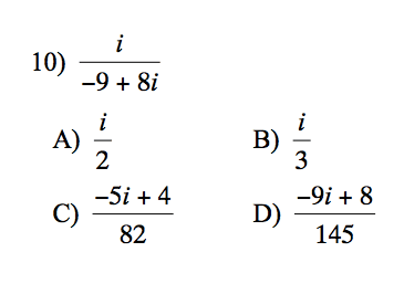 Complex Numbers Practice