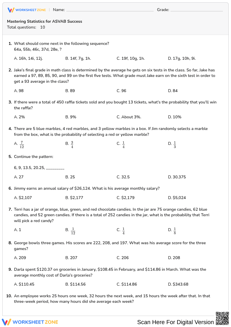 Mastering Statistics for ASVAB Success