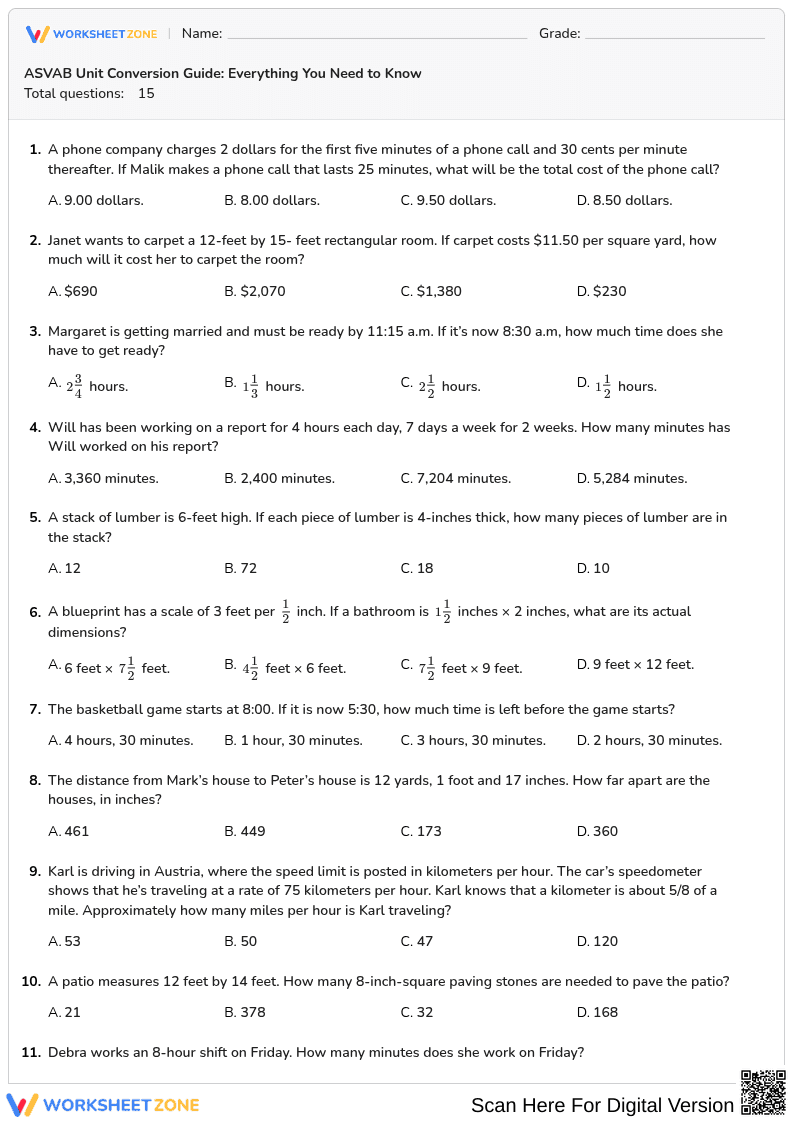ASVAB Unit Conversion Guide: Everything You Need to Know